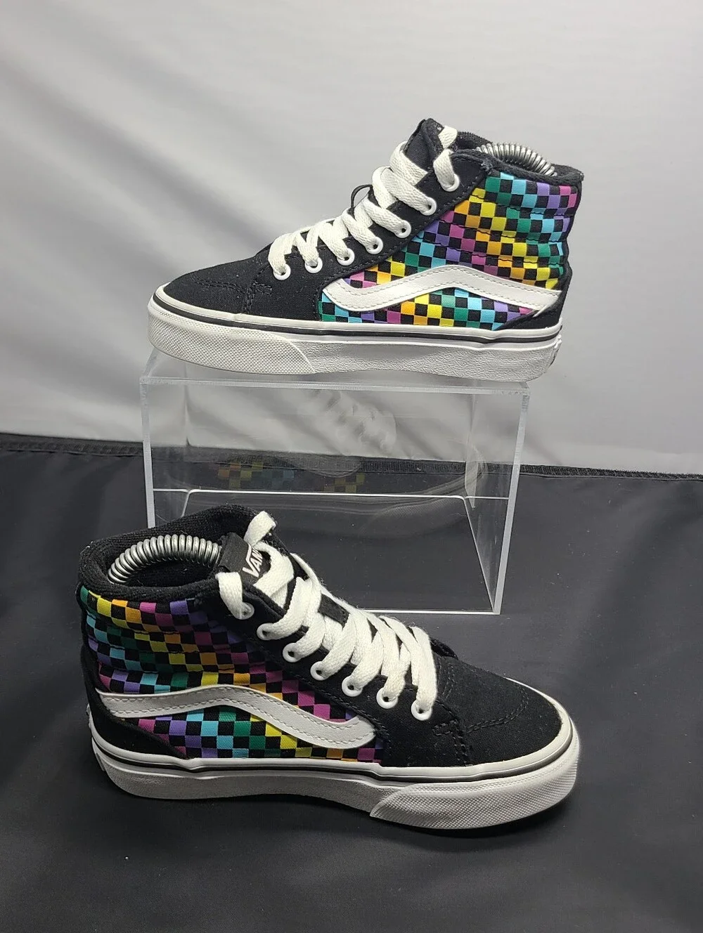 Vans Filmore High Top Rainbow Check Sneakers kids Toddler size 12C